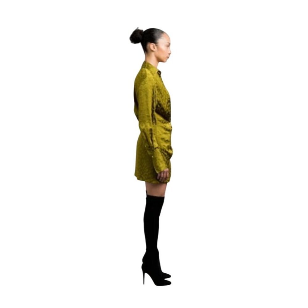 Le Superbe Montmartre Wrap Dress French Girl Leopard Green Long Sleeve S $585 - Picture 7 of 16